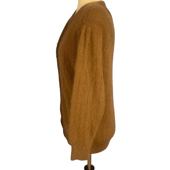 Vintage Cardigan Zell Originals Button Front Angora Brown Small - Picture 4 of 7